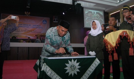 Menteri Pendidikan dan Kebudayaan (Mendikbud), Muhadjir Effendy, meresmikan langsung Grha As-Sakinah SMA Muhammadiyah 1 Yogyakarta, Kamis (14/12).