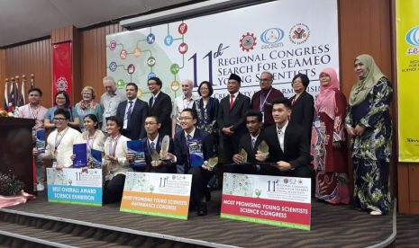 Menteri Pendidikan dan Kebudayaan RI, Muhadjir Effendy dalam penutupan Regional Congress Search for SEAMEO Young Scientist (SSYS) di Pusat Seameo Recsam (Regional Center for Education, Science and Mathematics), Penang, Malaysia, Jumat (2/3). 