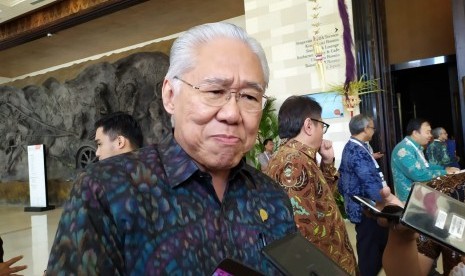 Menteri Perdagangan Enggartiasto Lukita saat diwawancarai wartawan, di Nusa Dua, Bali, Rabu (21/8). 