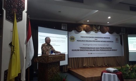 Menteri Perdagangan (Mendag) Enggartiasto Lukita saat seminar nasional bertajuk 