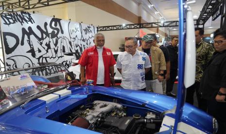 Menteri Perdagangan RI Zulkifli Hasan (Zulhas) mendatangi kegiatan Indonesia Modification Expo (IMX 2023) di Jakarta Convention Center (JCC), hari ini.