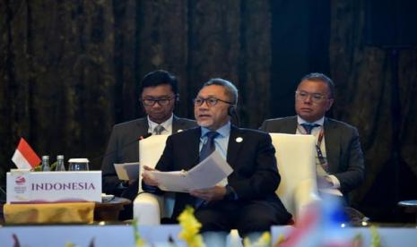 Menteri Perdagangan Zulkifli Hasan saat menghadiri pertemuan dengan para Menteri APEC, di Detroit, Amerika Serikat, Jumat(26/5/2023).