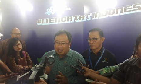 Menteri Perencanaan Pembangunan Nasional (PPN), Bambang Brodjonegoro, usai menghadiri Rateknas Badan Pusat Statistik (BPS) di Yogyakarta, Rabu (11/9).