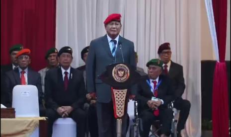 Menteri Pertahanan Prabowo Subianto beserta  Presiden ke-6 RI Susilo Bambang Yudhoyono (SBY) menghadiri Silaturahmi Halal Bihalal dan Syukuran Abituren Akabri 1971-1975 tahun 2024 di Kementerian Pertahanan, Jakarta, Sabtu (4/5).