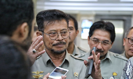 Menteri Pertanian (Mentan) Syahrul Yasin Limpo (SYL) menyambangi Kementerian Agraria dan Tata Ruang/Badan Pertanahan Nasional (ATR/BPN), Sofyan Djalil.