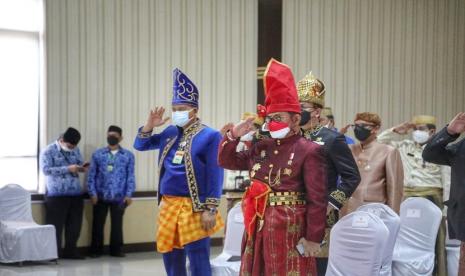 Menteri Pertanian Syahrul Yasin Limpo kegiatan Tasyakuran Kementerian Pertanian (Kementan) Dalam Rangka HUT Ke-76 Kemerdekaan Republik Indonesia, Selasa (17/8).