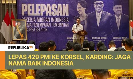 Menteri PPMI/Kepala BP2MI Abdul Kadir Karding saat melepas Pekerja Migran Indonesia ke Korea Selatan.