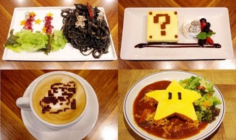 Menu makanan di kafe Mario Bros