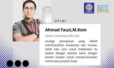 Menurut Fauzi selaku dosen Universitas BSI (Bina Sarana Informatika) kampus Solo, konten kreator adalah orang yang ahli dalam menciptakan konten yang menarik dan dapat menarik perhatian calon konsumen.