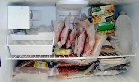 Menyimpan daging di freezer tahan sampai tiga bulan. ilustrasi