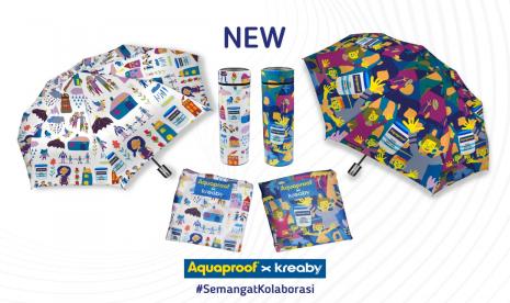 Merchandise hasil karya artis dengan autisme persembahan kolaborasi Aquaproof dengan Kreaby