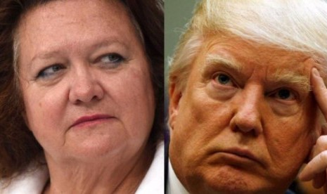 Meski kekayaan Gina Rhinehart hampir naik dua kali lipat, kekayaan Donald Trump justru merosot 1 miliar dolar.