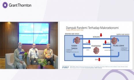 meskipun pertumbuhan ekonomi global akan mengalami perlambatan di tahun 2023 akibat kenaikan harga energi dan komoditas pangan, namun  ekonomi Indonesia masih tumbuh positif di kisaran 5 persen. Tampak   acara talk show webinar Economic Outlook yang digelar Grant Thornton, akhir pekan silam.  