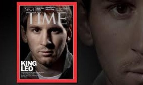 Messi Tampil di Kover Majalah TIME edisi Februari 2012.