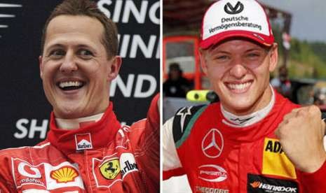  Michael Schumacher dan putranya Mick Schumacker