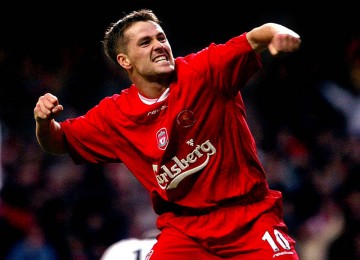 Michael Owen saat berkostum Liverpool.