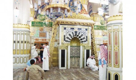 Mimbar nabi di Masjid Nabawi sekarang.