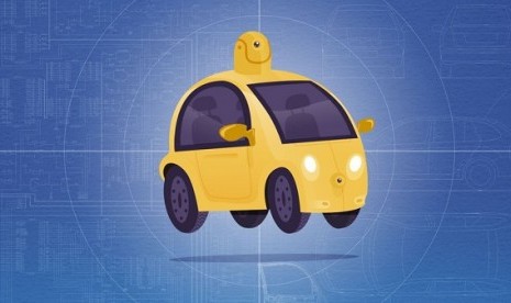 Mobil Autopilot. Ilustrasi