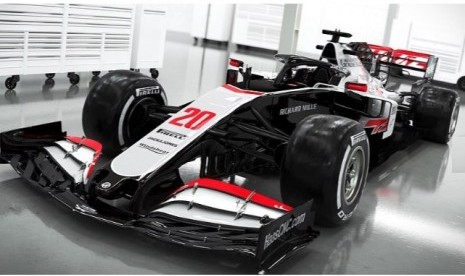 Mobil Formula Satu (F1) VF-20 Haas untuk musim 2020.