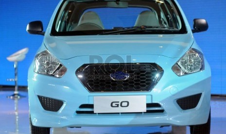  Mobil 'Low Cost Green Car' (LCGC)  Datsun GO+  keluaran Datsun yang diluncurkan di Jakarta, Selasa (17/9). (Republika/Aditya Pradana Putra)