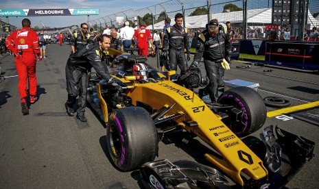 Mobil Renaul f1 pada balapan di GP Australia, akhir pekan lalu.