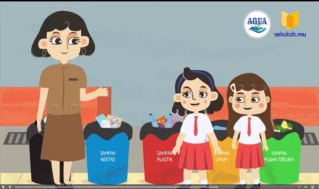 Modul pembelajaran digital Sampahku, Tanggung Jawabku yang diluncurkan Danone-AQUA bersama Sekolah.mu pada Kamis (6/5).