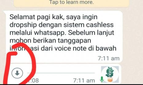 Modus penipuan dengan voice notes/ilustrasi