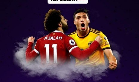 Mohamed Salah (Liverpool/kiri) Vs Raul Jimenez (Wolves)