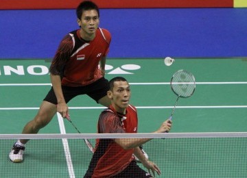 Mohammad Ahsan (kiri) dan Bona Septano