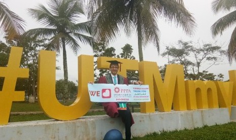 Mohammed ZM Qoddura, pemuda Gaza berhasil menyelesaikan penddidikan S2 di Universitas Teknologi Malaysia (UTM) atas beasiswa dari PPPA Darul Qur'an (Daqu).