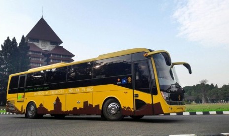 Ilustrasi. Molina UI-EV Bus yang dikembangkan Universitas Indonesia (UI). Damri Operasikan Bus Kuning di Kampus Universitas Indonesia