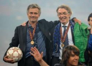 Moratti dan Mourinho saat Inter Milan meraih Piala Champions