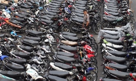 Motor milik para anggota geng motor yang berhasil diamankan petugas. 