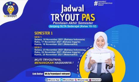 MTryout akan kembali mengadakan event Tryout PAS (Penilaian Akhir Semester). 