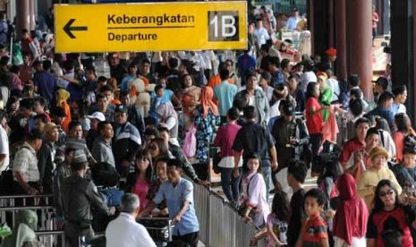 Mudik dengan pesawat di Bandara Soekarno Hatta