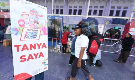 Mudik gratis bareng Pertamina dengan kereta api, Jumat (8/6).