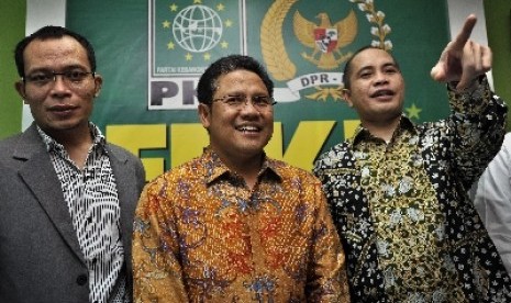 Muhaimin Iskandar bersama Marwan Jafar (kanan), dan M Hanif Dhakiri (kiri)