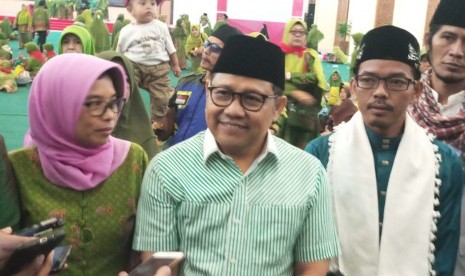 Muhaimin Iskandar usai menerima audiensi muslimat NU di Gedung MPR RI, Jakarta, Ahad (27/1).