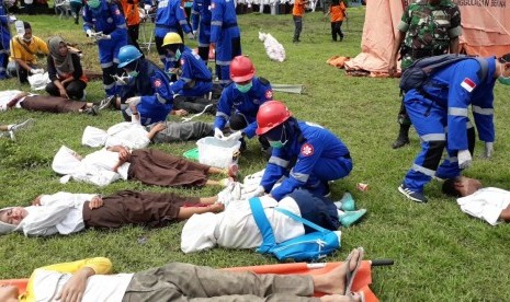 Muhammadiyah Disaster Management Center (MDMC) menggelar geladi lapang penanganan gempa bumi di Kota Bima. 