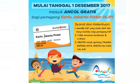 Mulai 1 Desember penerima KJP dapat masuk Ancol secara gratis.