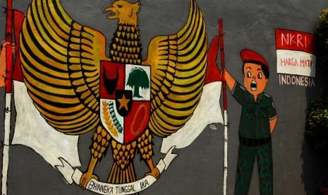 Mural cinta Pancasila.