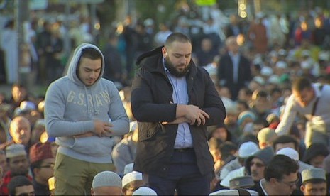 Muslim Australia melaksanakan shalat Idul Adha 1437 Hijriah di Masjid Lakemba, Sydney, Senin, 12 September 2016.