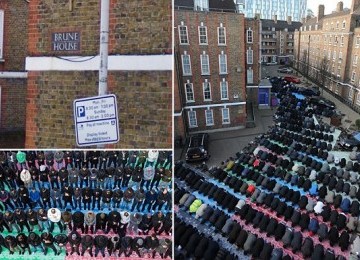 Muslim London menunaikan shalat Jumat di Masjid Brune Street di Spitalfields, London, Inggris.