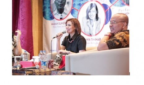 Najwa Shihab tampil sebagai pengisi acara di ajang Indonesian Cultural and Nationalism (ICN)