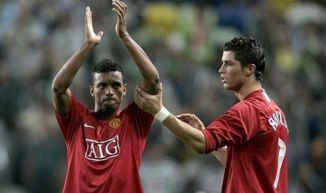 Nani dan Cristiano Ronaldo saat sama-sama berseragam Manchester United.