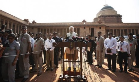 Narendra Modi, Pemimpin Partai Barathiya Janata (BJP). 