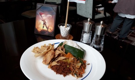 Nasi krawu sajian Hotel Ritz-Carlton Mega Kuningan Jakarta.