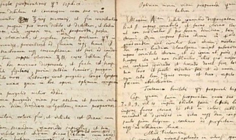 Naskah resep batu bertuah tulisan tangan Isaac Newton.