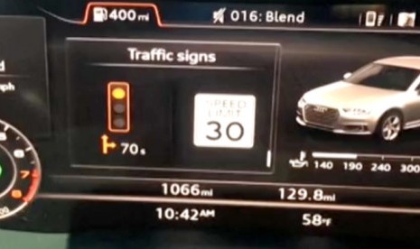 Navigasi teknologi memprediksi lampu lalu lintas di mobil Audi