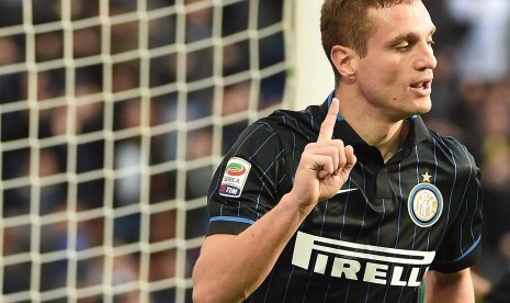 Nemanja Vidic ketika masih berseragam Inter Milan.